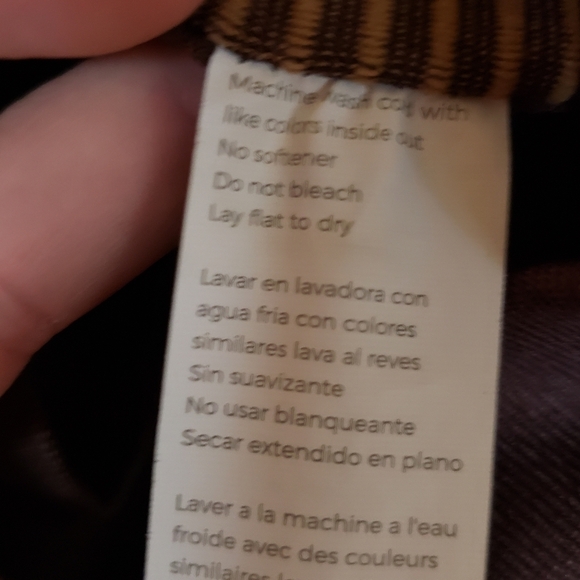 Fabletics Size Large Tan and Brown Bomber Jacket with Contrast Panels - Picture 5 of 6